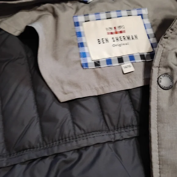 NEW! Boys 14/16 Ben Sherman Gray Down Fill Puffer Winter Coat Parka Jacket NWT - Picture 9 of 16